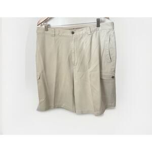Tommy Bahama Relax Silk Cotton Cargo Cream Casual Preppy Boating Golf Shorts 36
